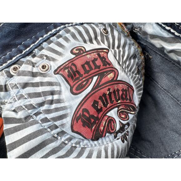 Rock Revival Evella boot cut blue jeans size 27 - Picture 9 of 13